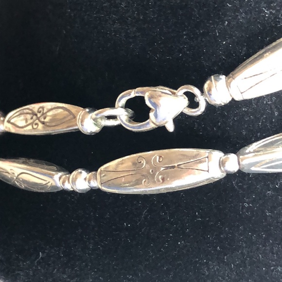 Brighton etched elongated beads long necklace - Picture 3 of 8